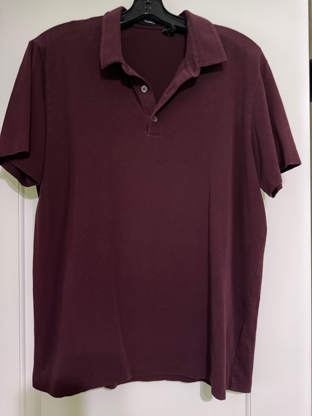 Theory Men's Burgundy Polo Shirt